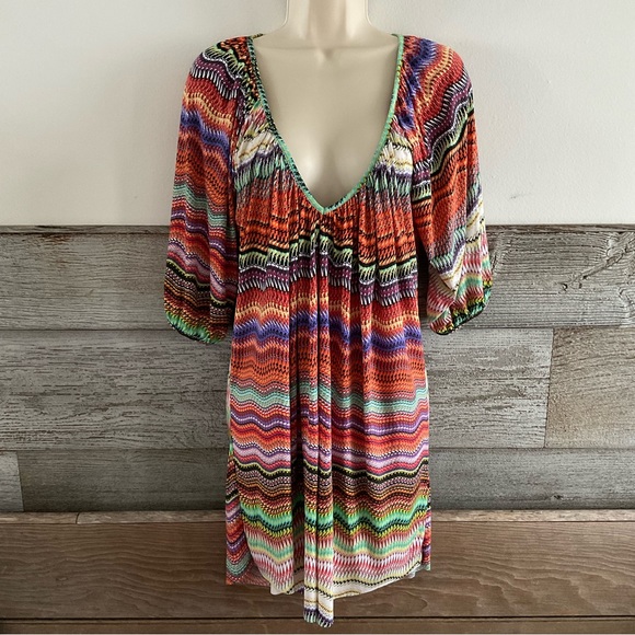 Tbags Los Angeles colorful print dress size small - Picture 1 of 7